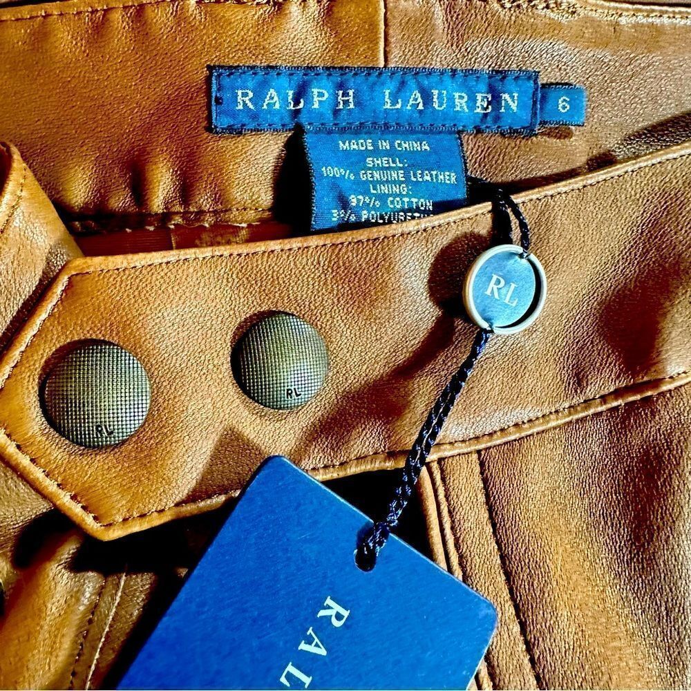 Ralph Lauren Fall 2013 Leather Moto Skinnies with Lacing New with Tags